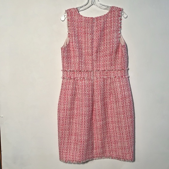 J. Crew Pink Sheath Midi Dress V-Neck Sleeveless - Picture 4 of 16